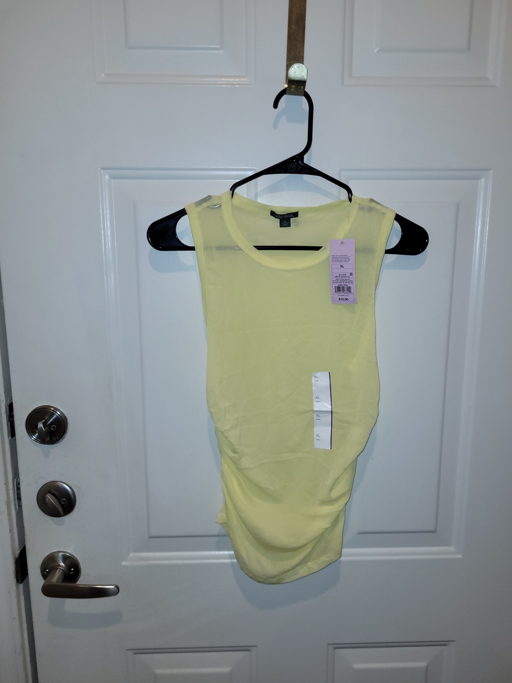 wild fable Pale Yellow Sheer Sleeveless Tank Top.